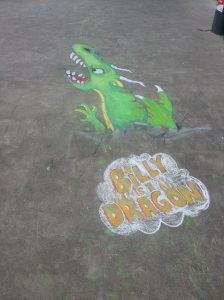 The dragon is always a beast to be slain: Chalk art from SWF2014